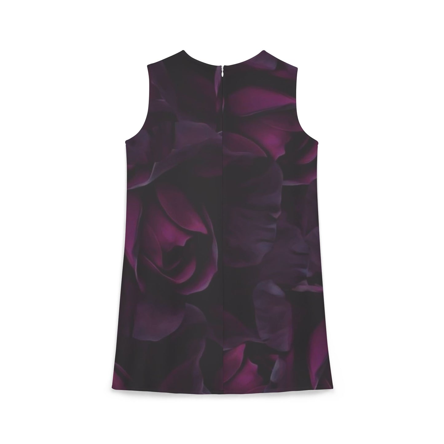 Dark Purple Floral Sleeveless Dress
