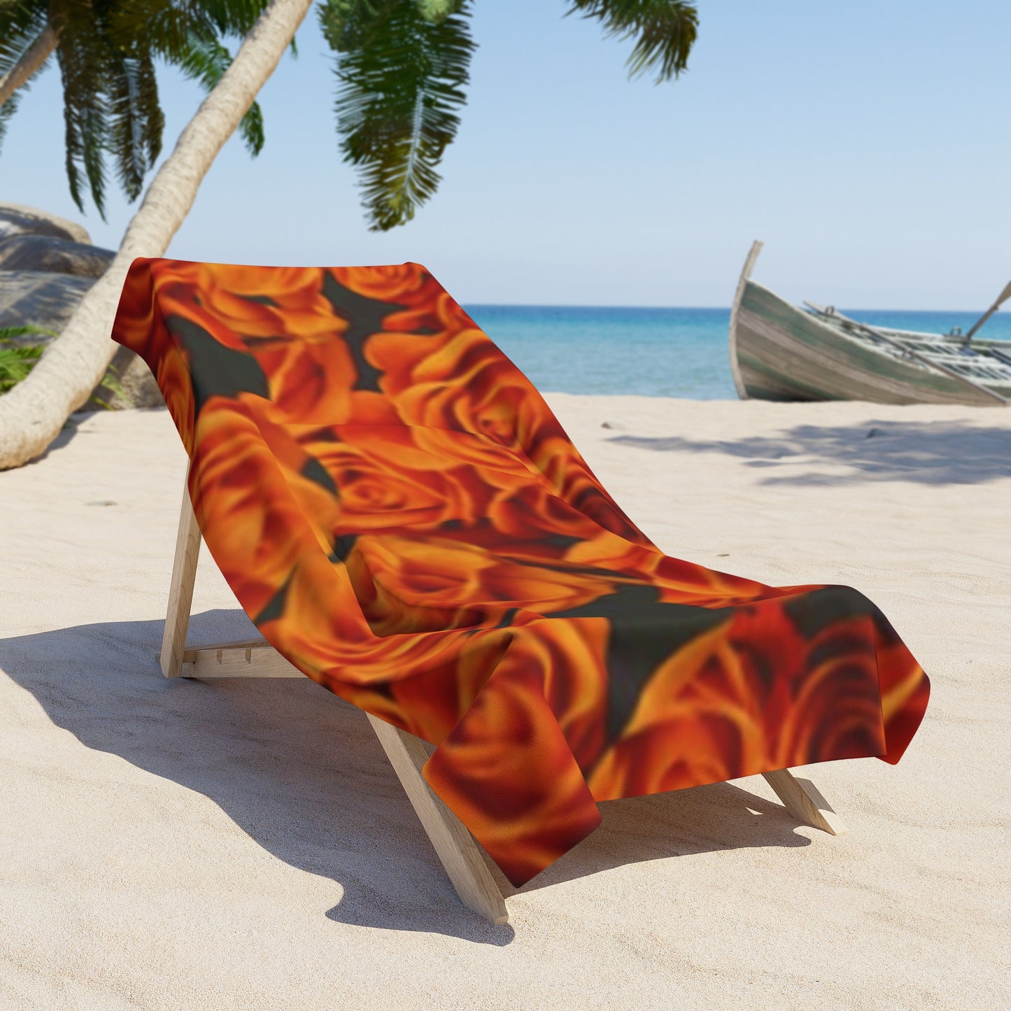 Orange Roses Beach Towel
