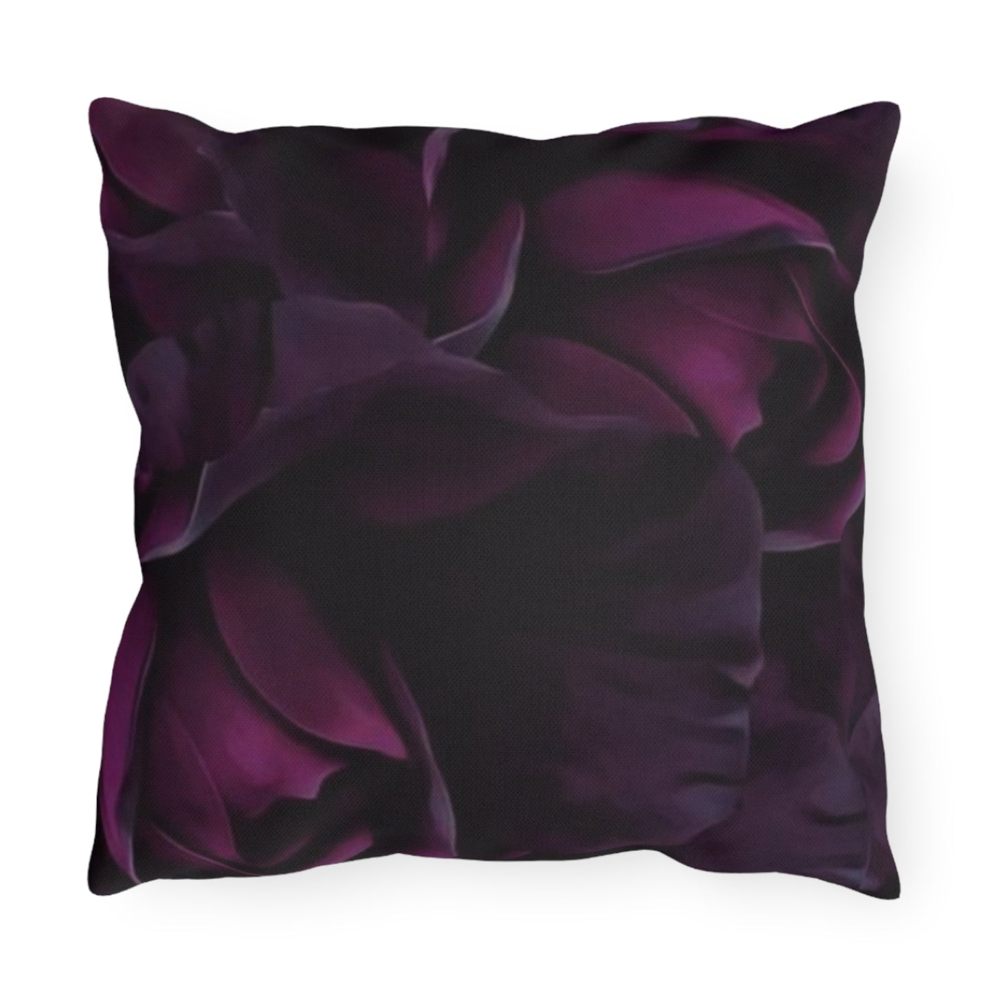Dark Purple Floral Outdoor Pillow