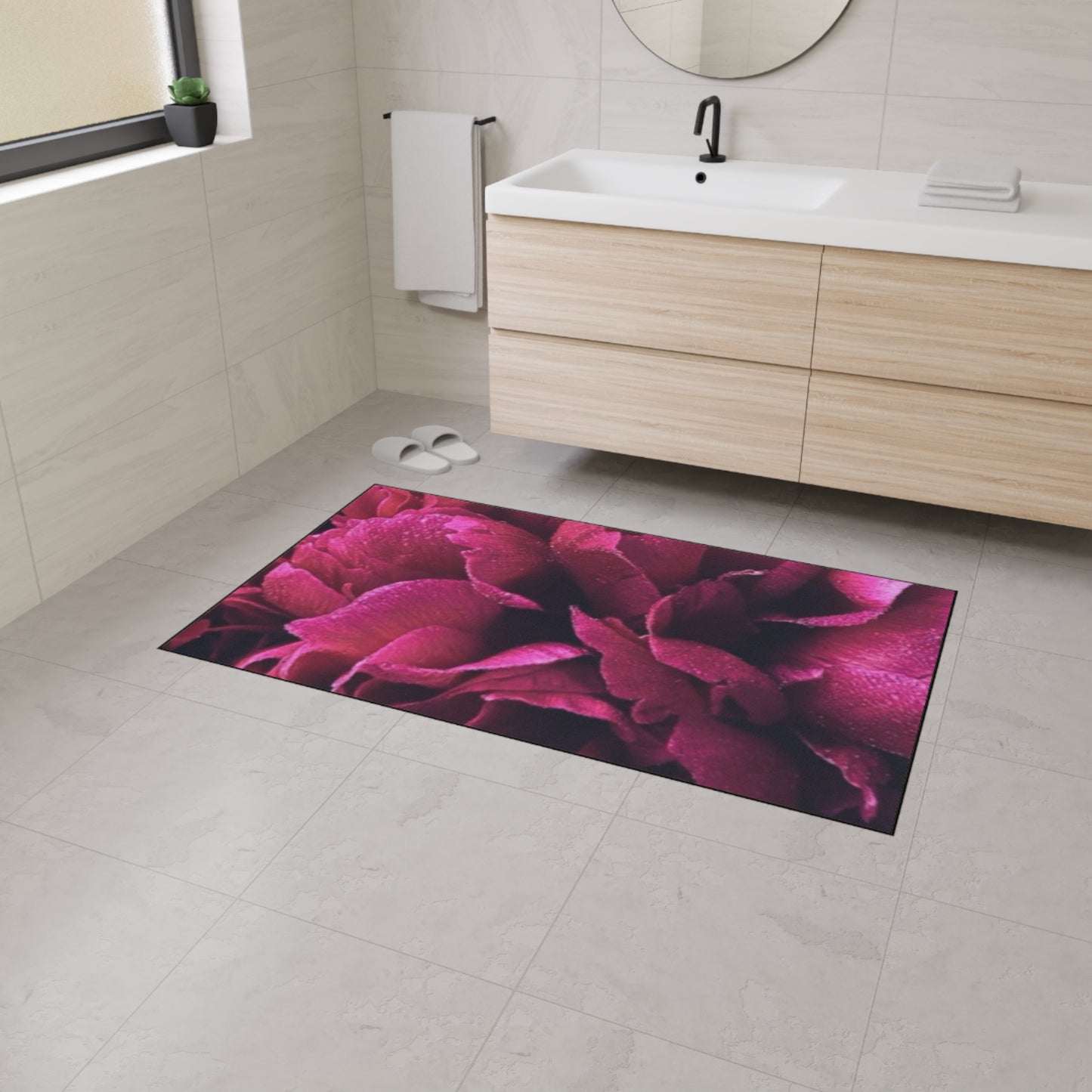 Magenta Floral Heavy Duty Floor Mat