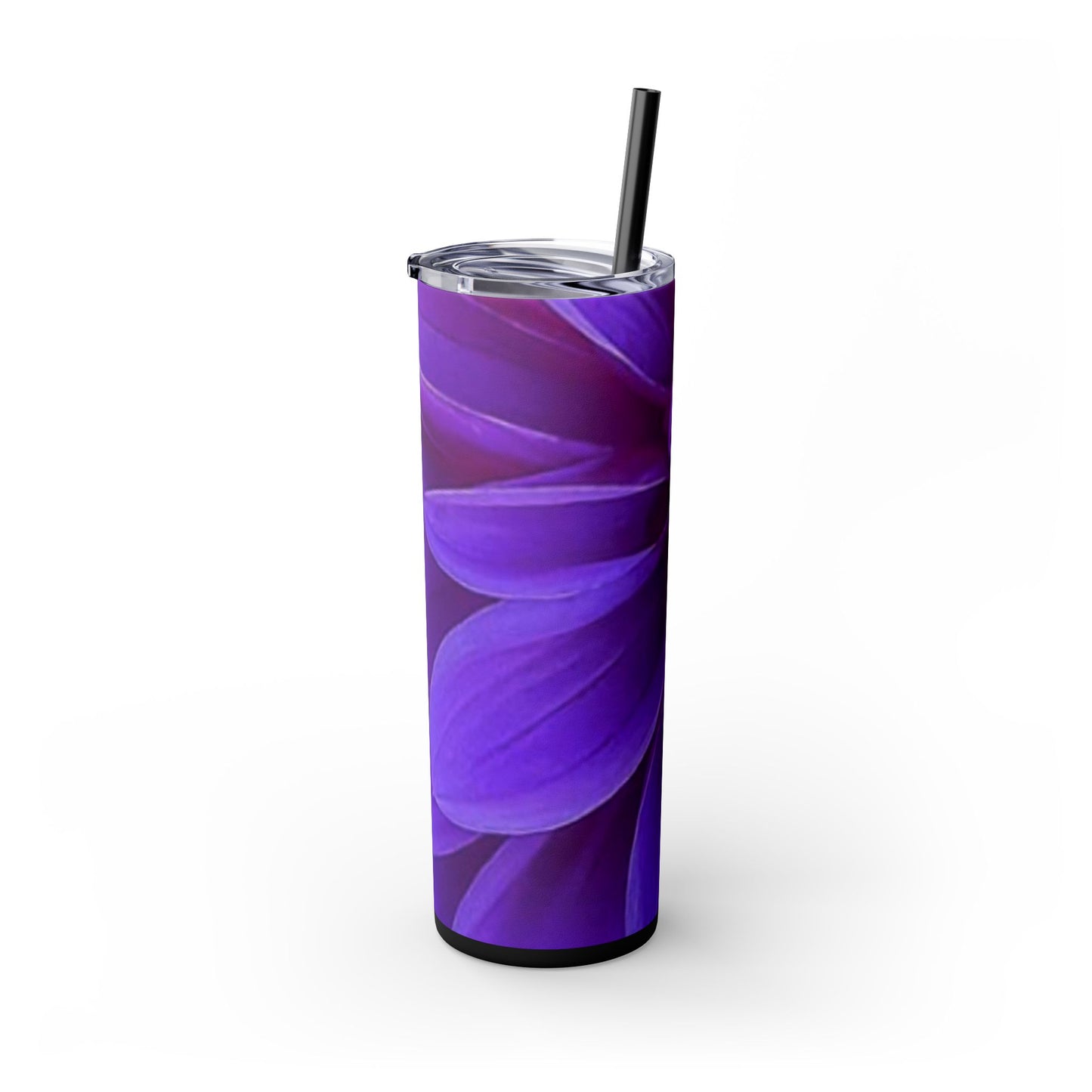 Purple Dahlia Skinny Tumbler – Durable Stainless Steel 20 oz