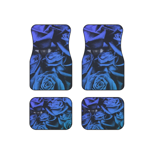 Blue Roses Car Mats (Set of 4)