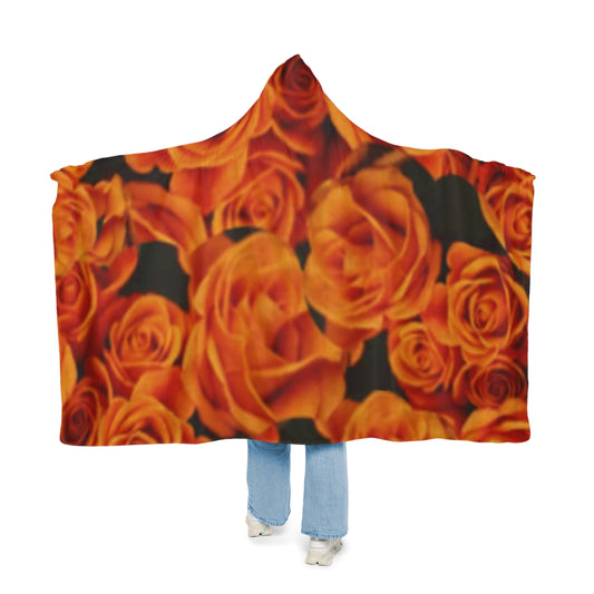 Orange Roses Hood Blanket