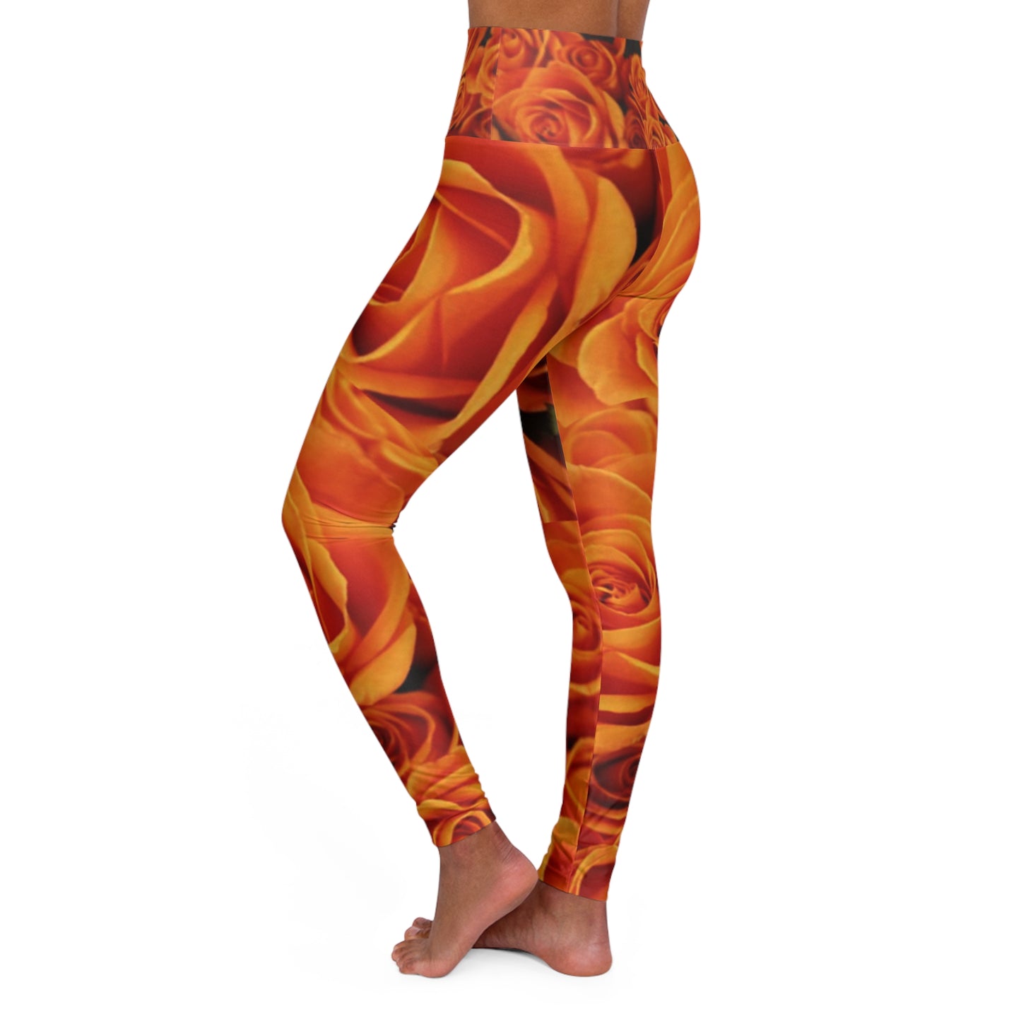 Orange Roses Exercise Leggings