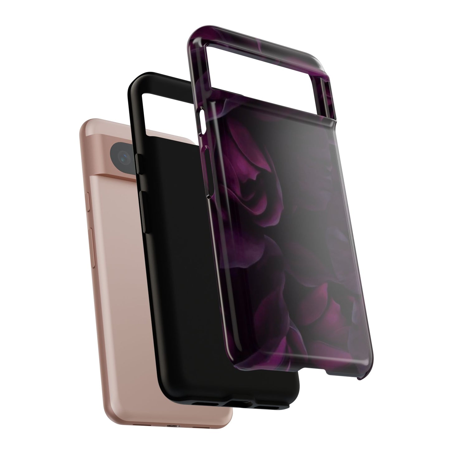 Dark Purple Floral Tough Phone Case