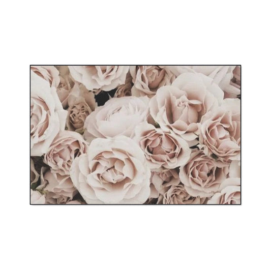 Heavy Duty Floral Floor Mat Light Pink | Non-Slip Decorative Rug