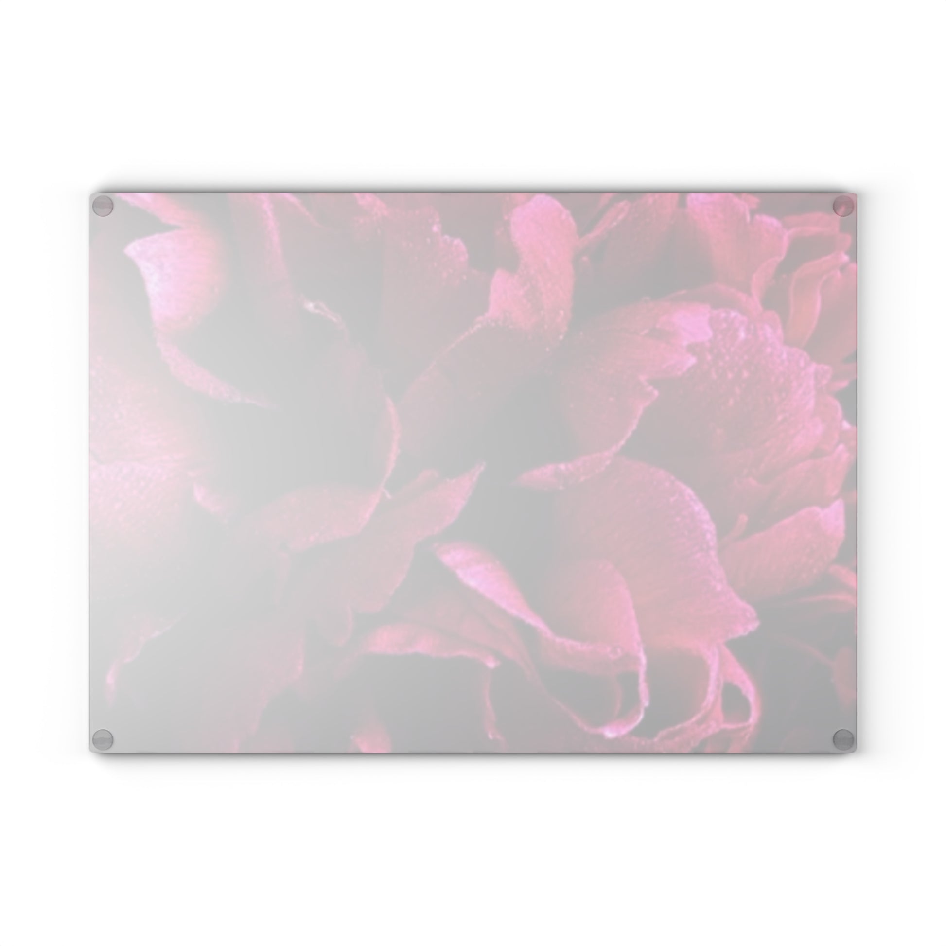 Magenta Floral Glass Cutting Board – Bright & Elegant Kitchen Accessory