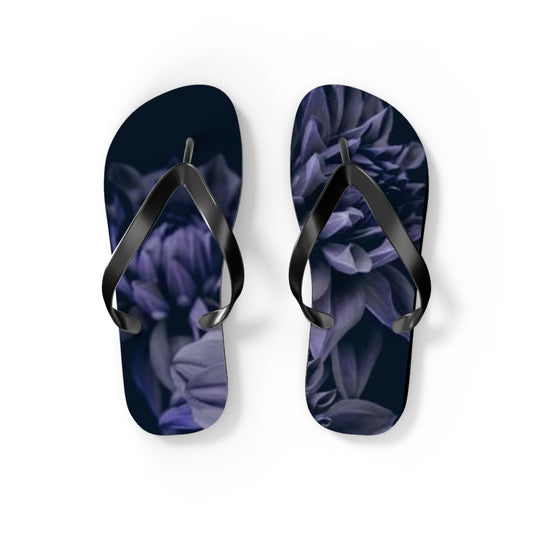 Blue Dahlia Flip Flops