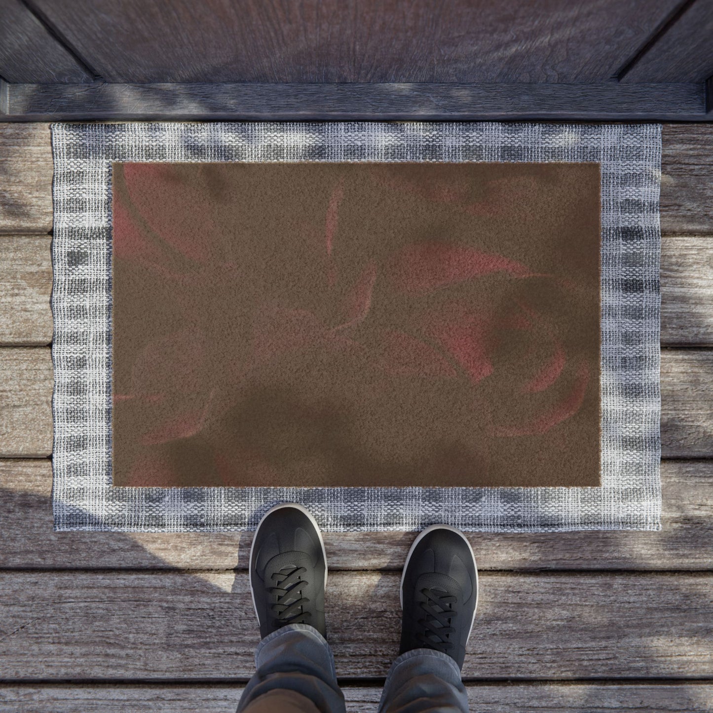 Dark Purple Floral Doormat