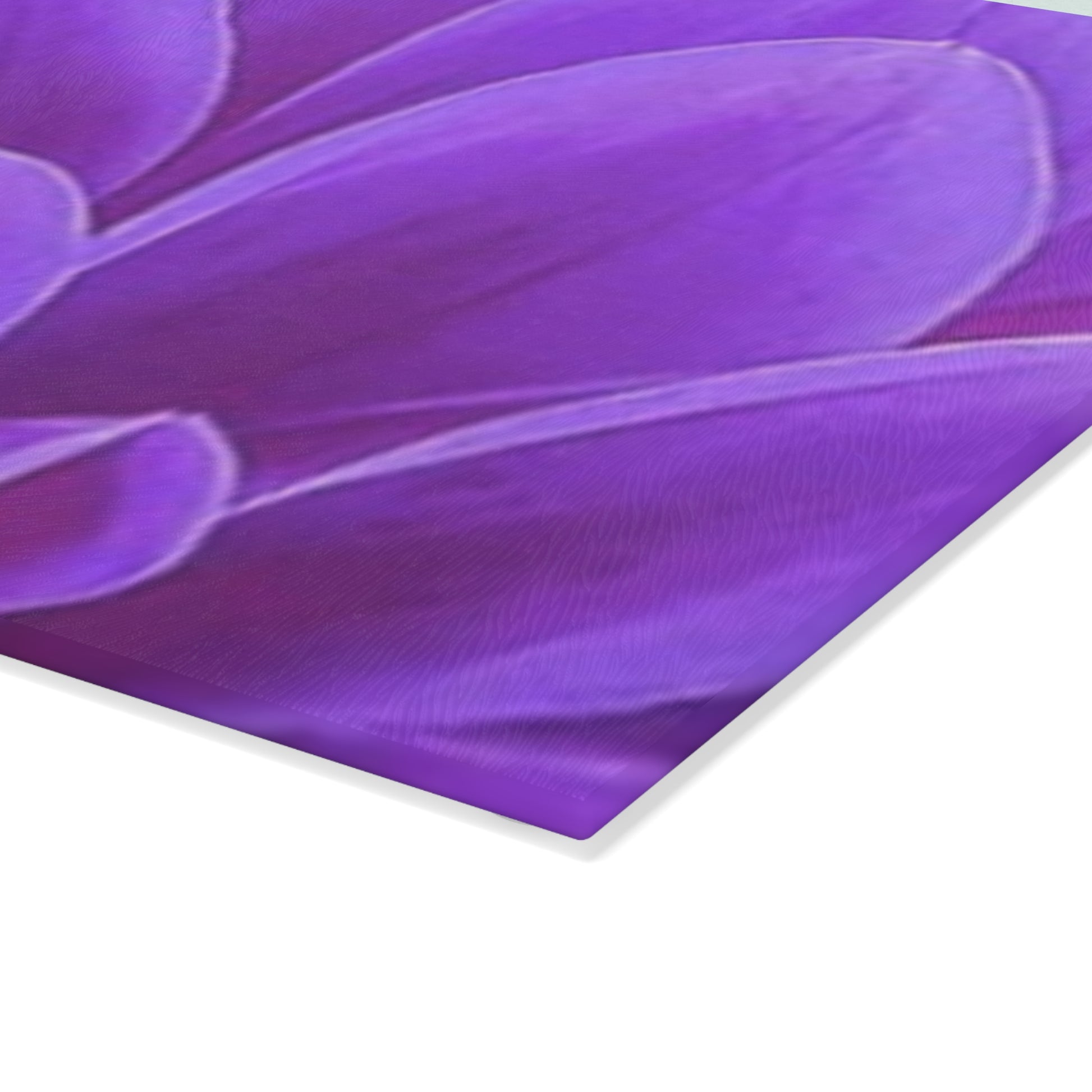 Purple Dahlia Floral Glass Cutting Board – Vibrant & Durable