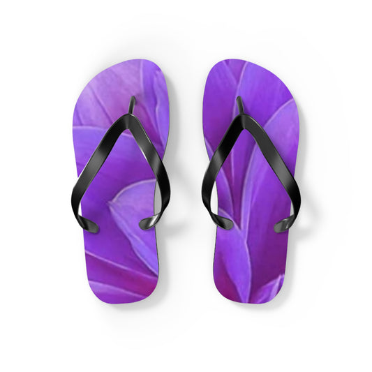 Purple Dahlia Flip Flops