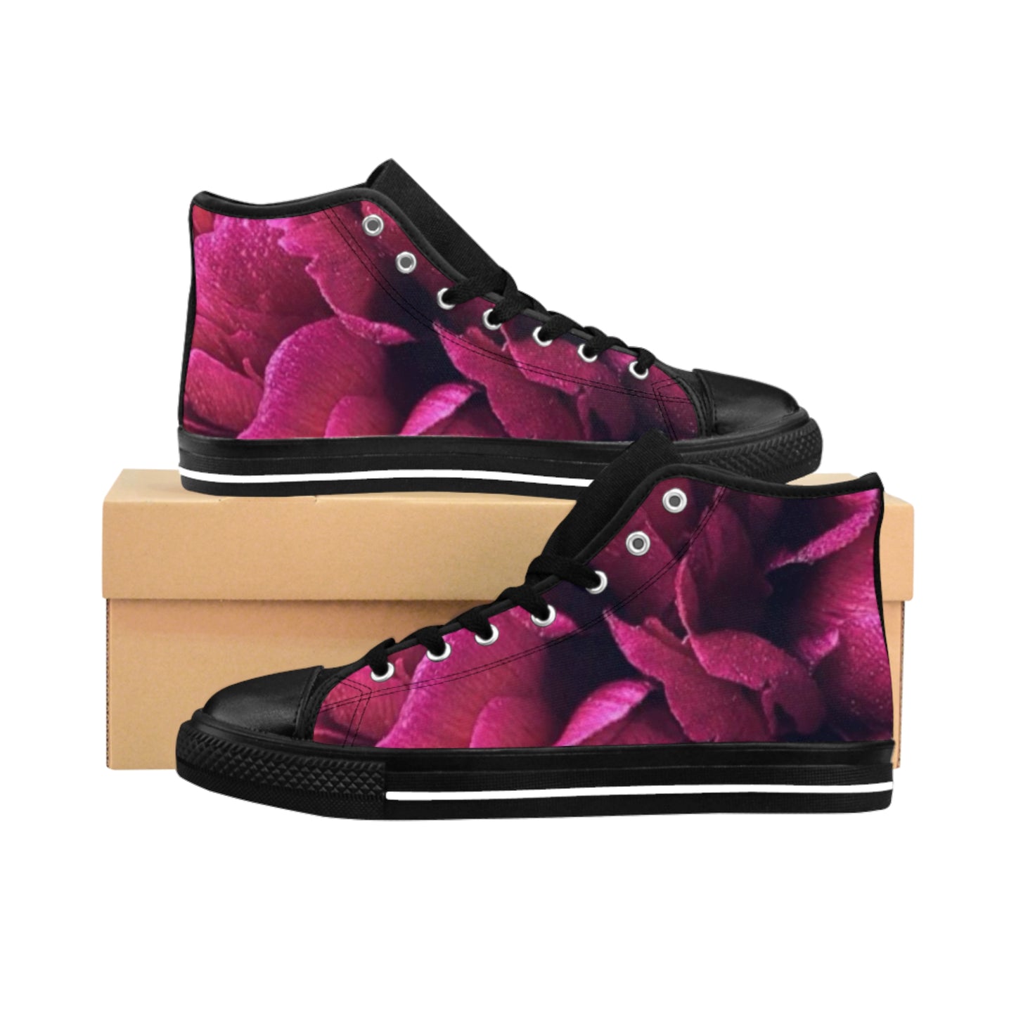 Magenta Floral High Top Sneakers