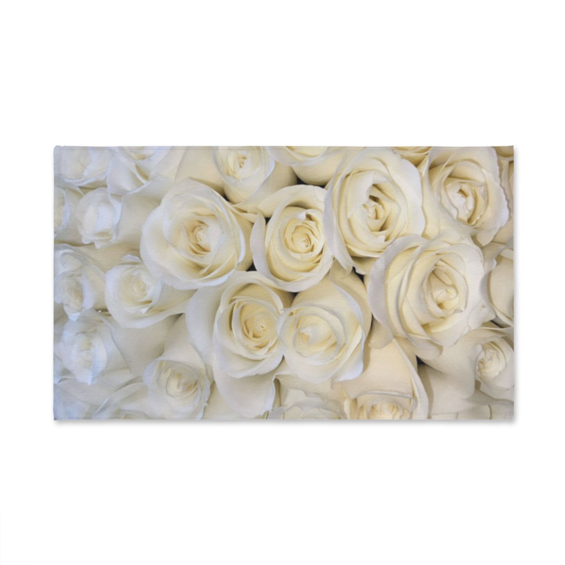 Floral Hand Towel – White Roses Print