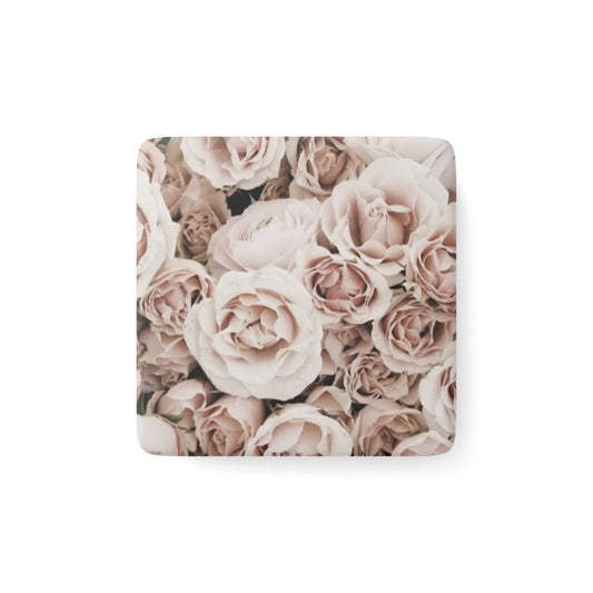 Light Pink Roses Floral Square Magnet – Floral Square Magnets