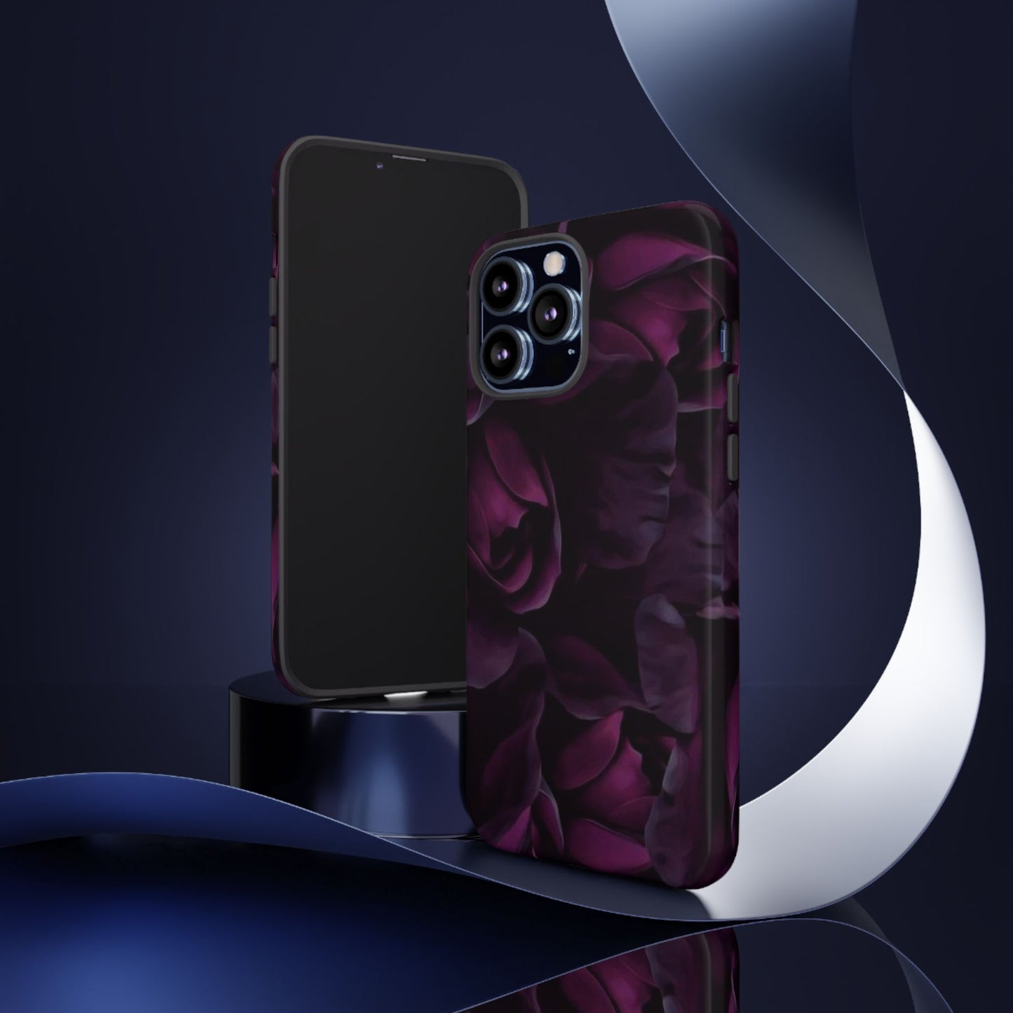 Dark Purple Floral Tough Phone Case