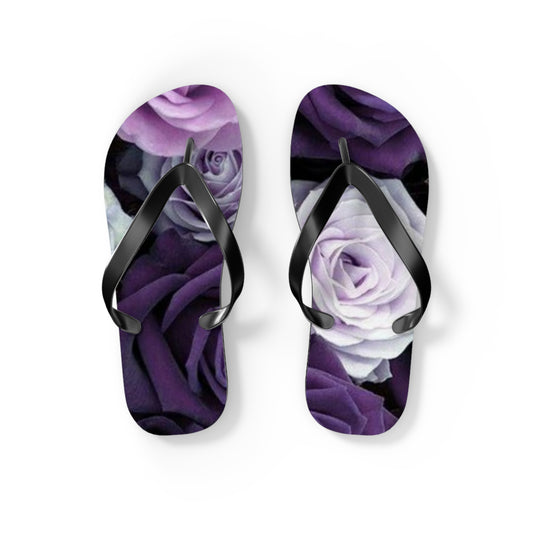 Purple Roses Flip Flops