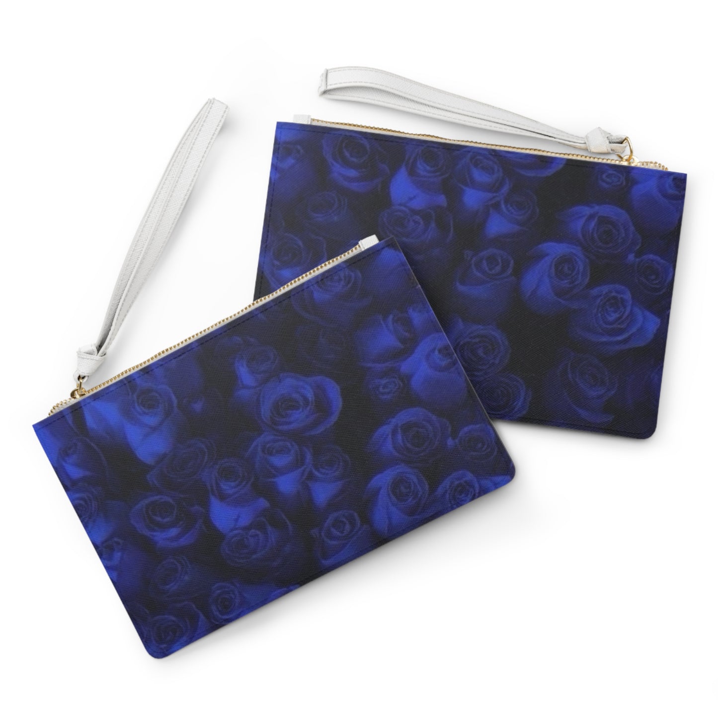 Dark Blue Roses Clutch Bag