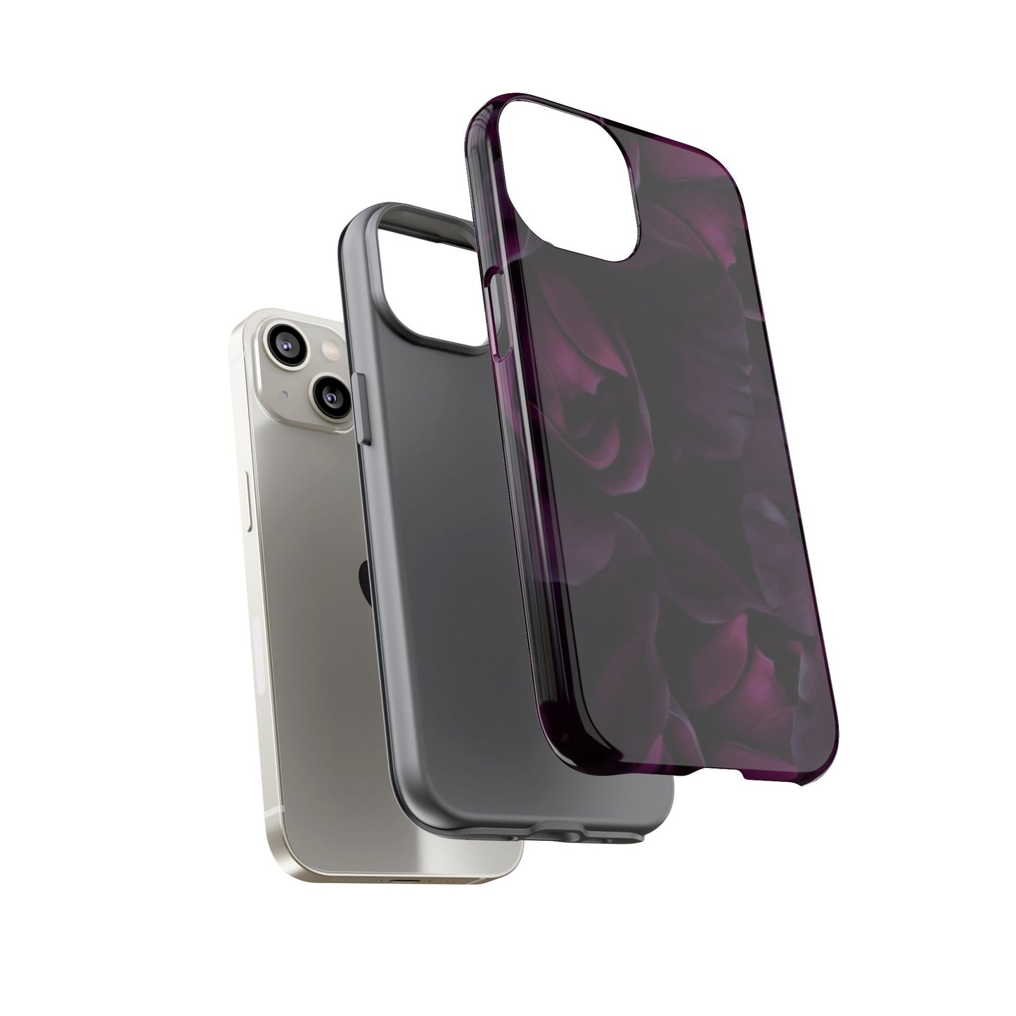 Dark Purple Floral Tough Phone Case