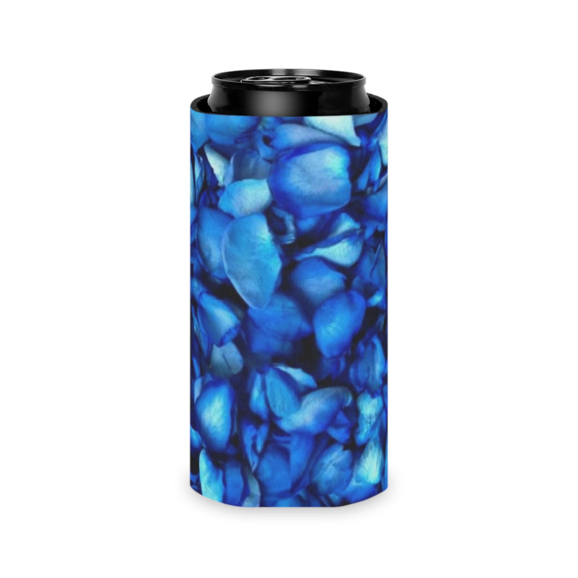 Floral Can Cooler - Blue Petals Design