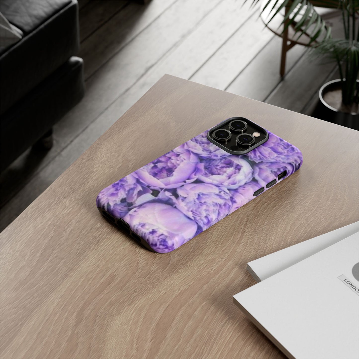 Purple Peony Tough Phone Case