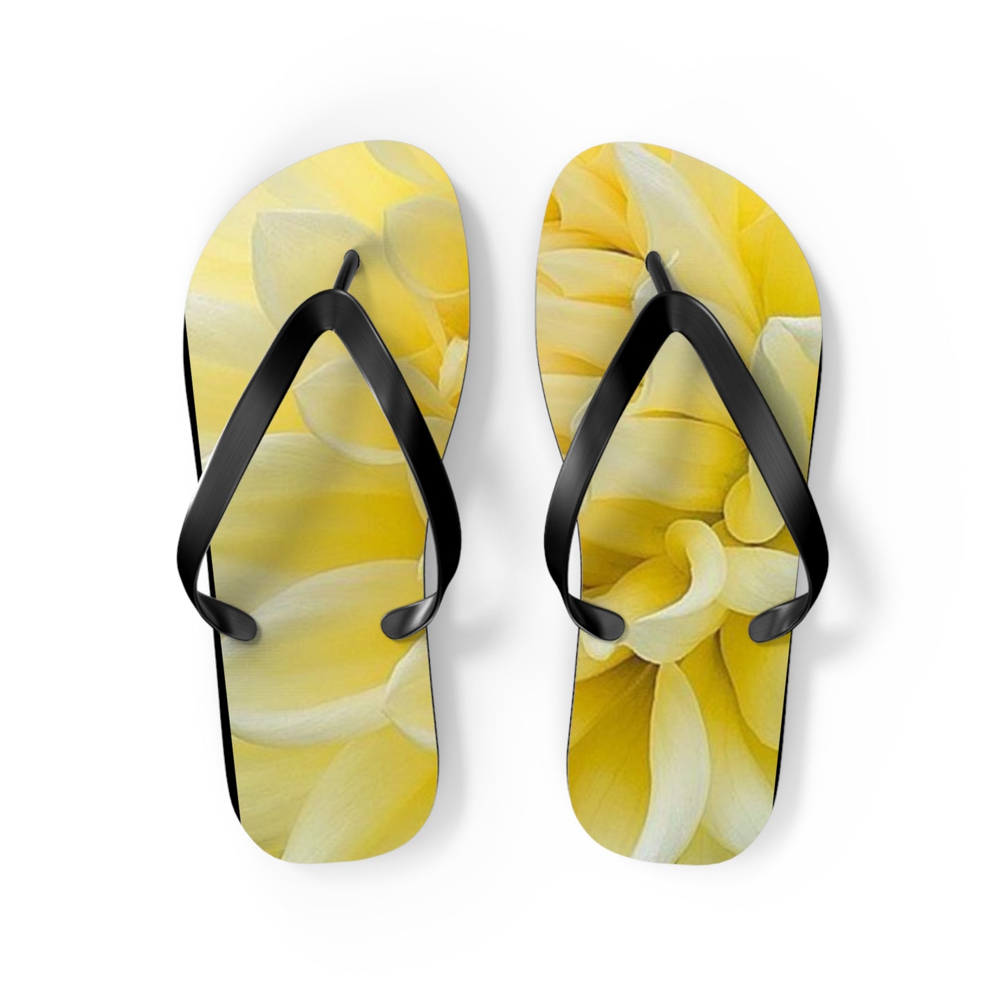 Yellow Dahlia Flip Flops