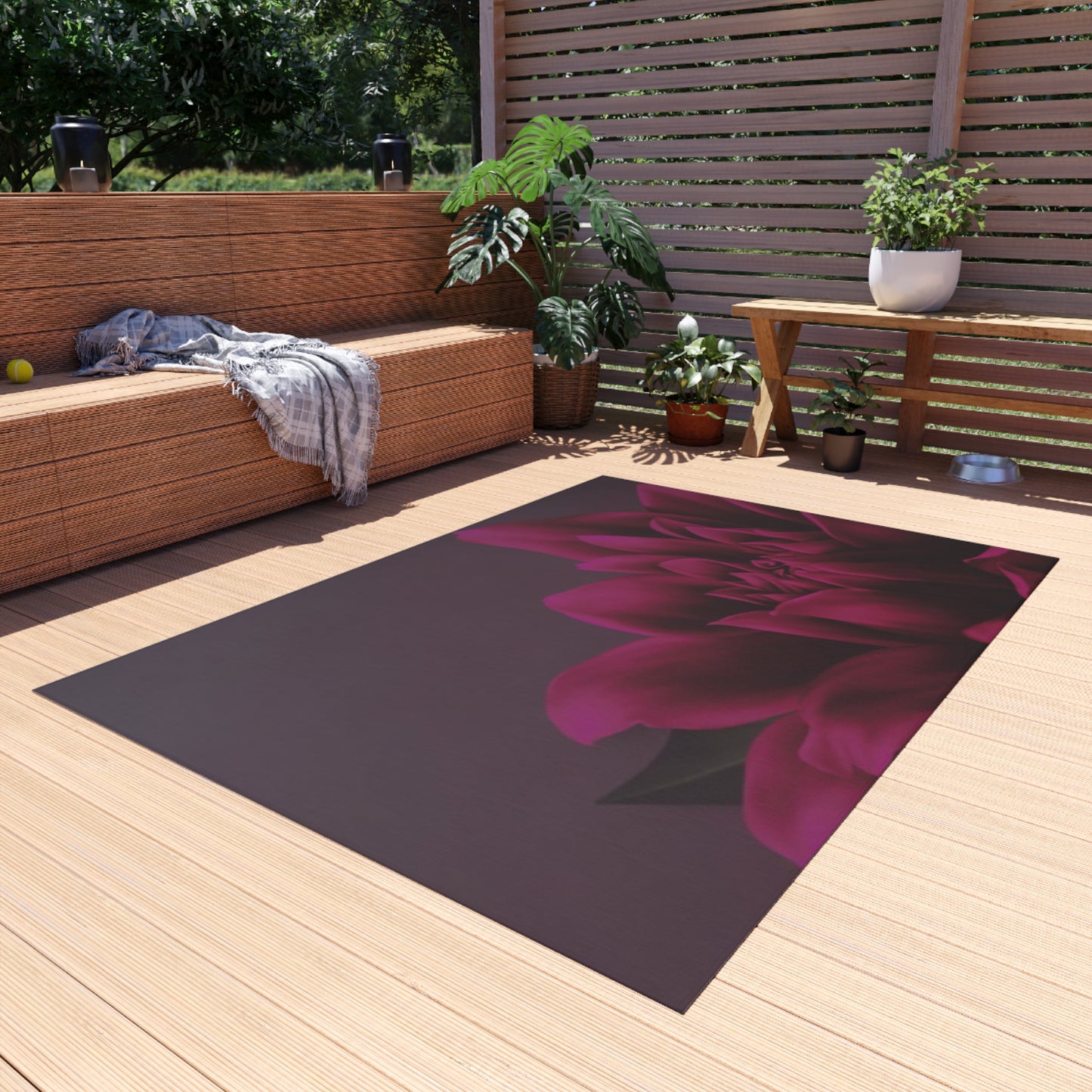 Magenta Dahlia Outdoor Rug
