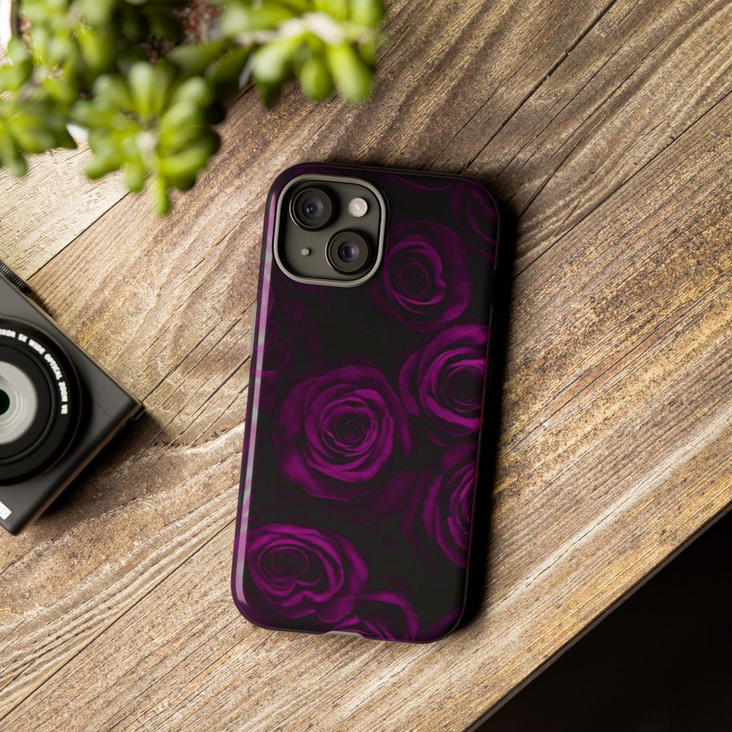 Dark Purple Roses Phone Tough Case
