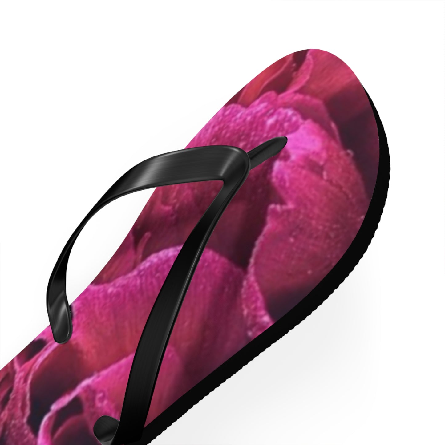 Magenta All Over Floral Design Flip Flops