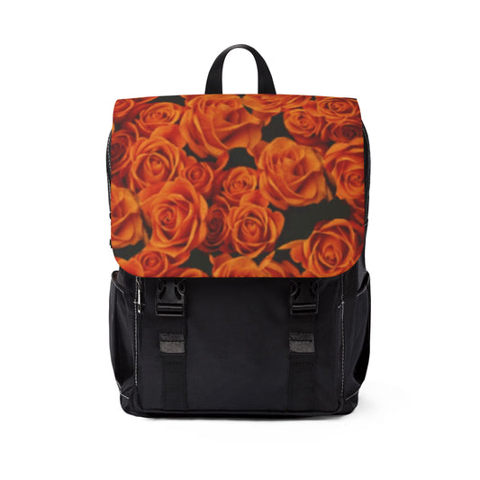 Orange Roses Flap Backpack