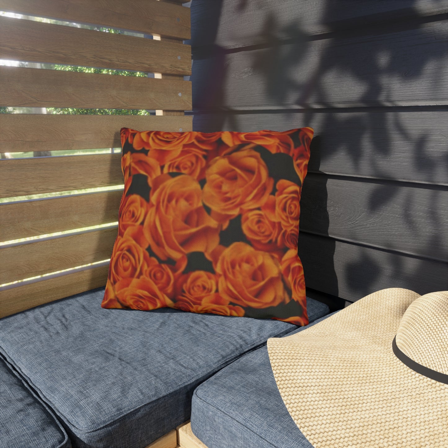 Orange Roses Outdoor Pillow
