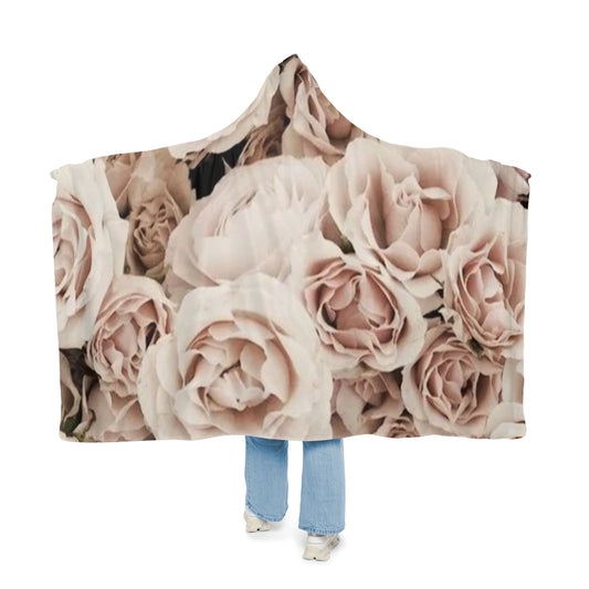 Light Pink Roses Hood  Blanket