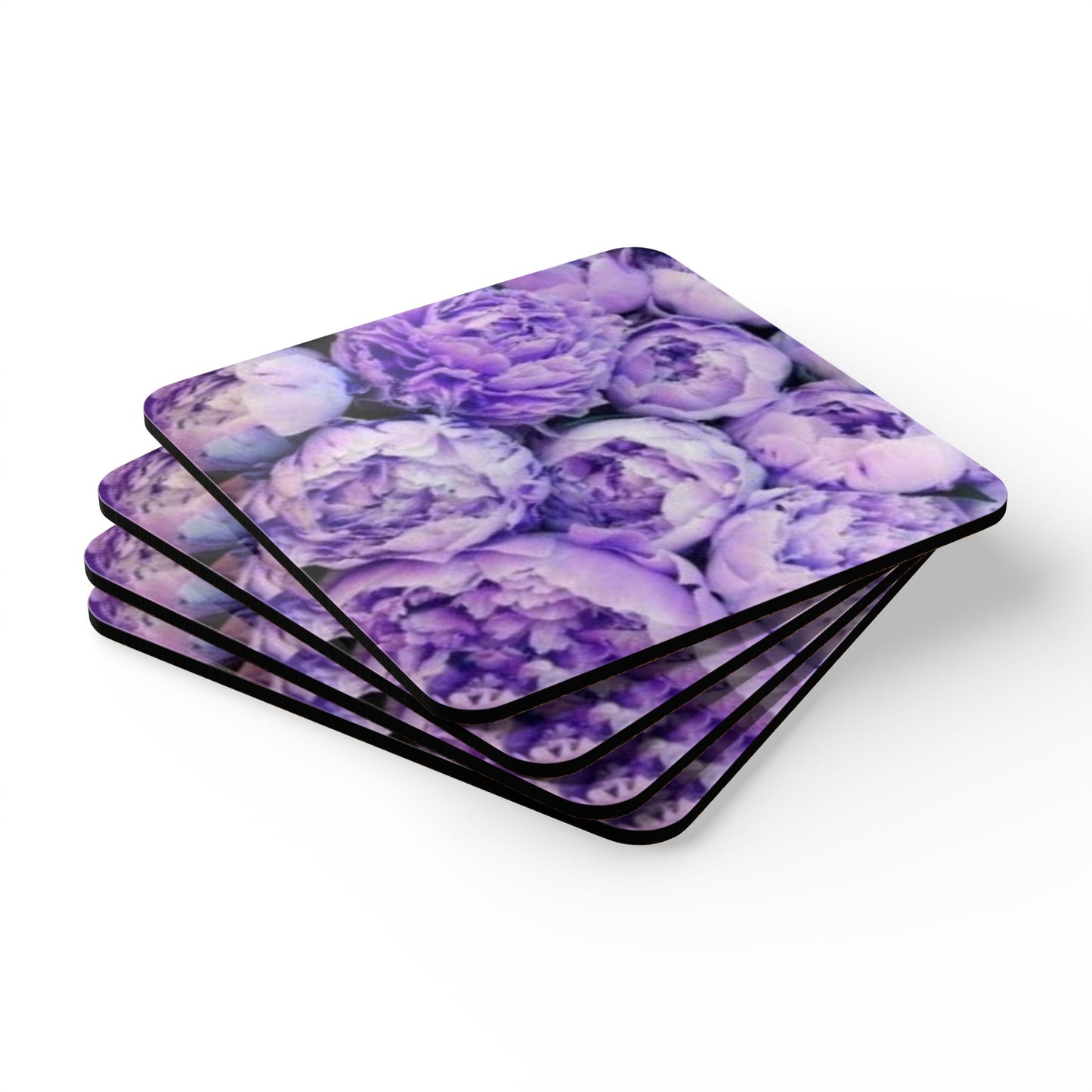 Purple Peony Coaster Set