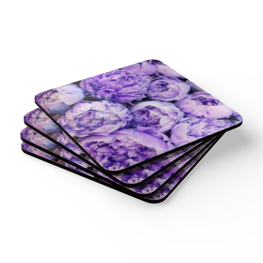 Purple Peony Coaster Set