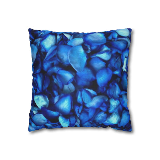 Blue Petals Floral Square Pillowcase