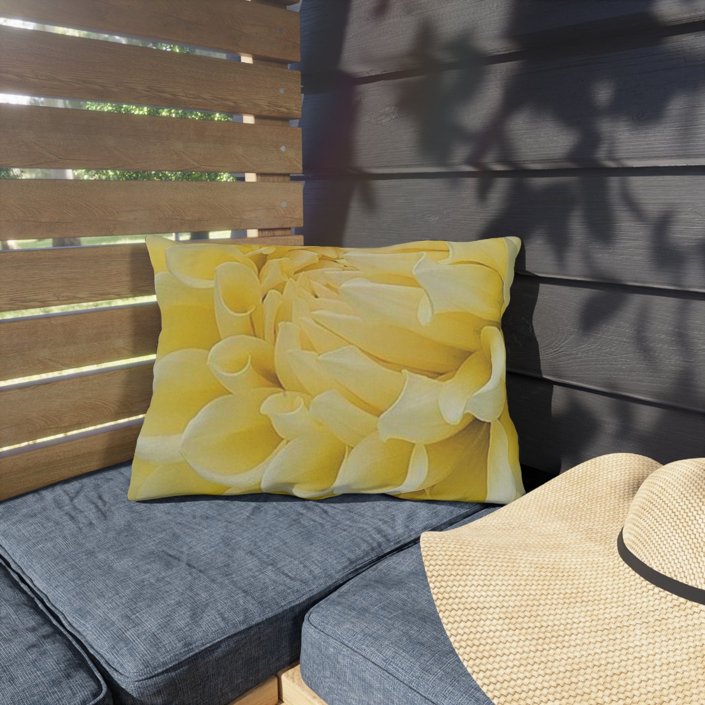 Yellow Dahlia Outdoor Pillow