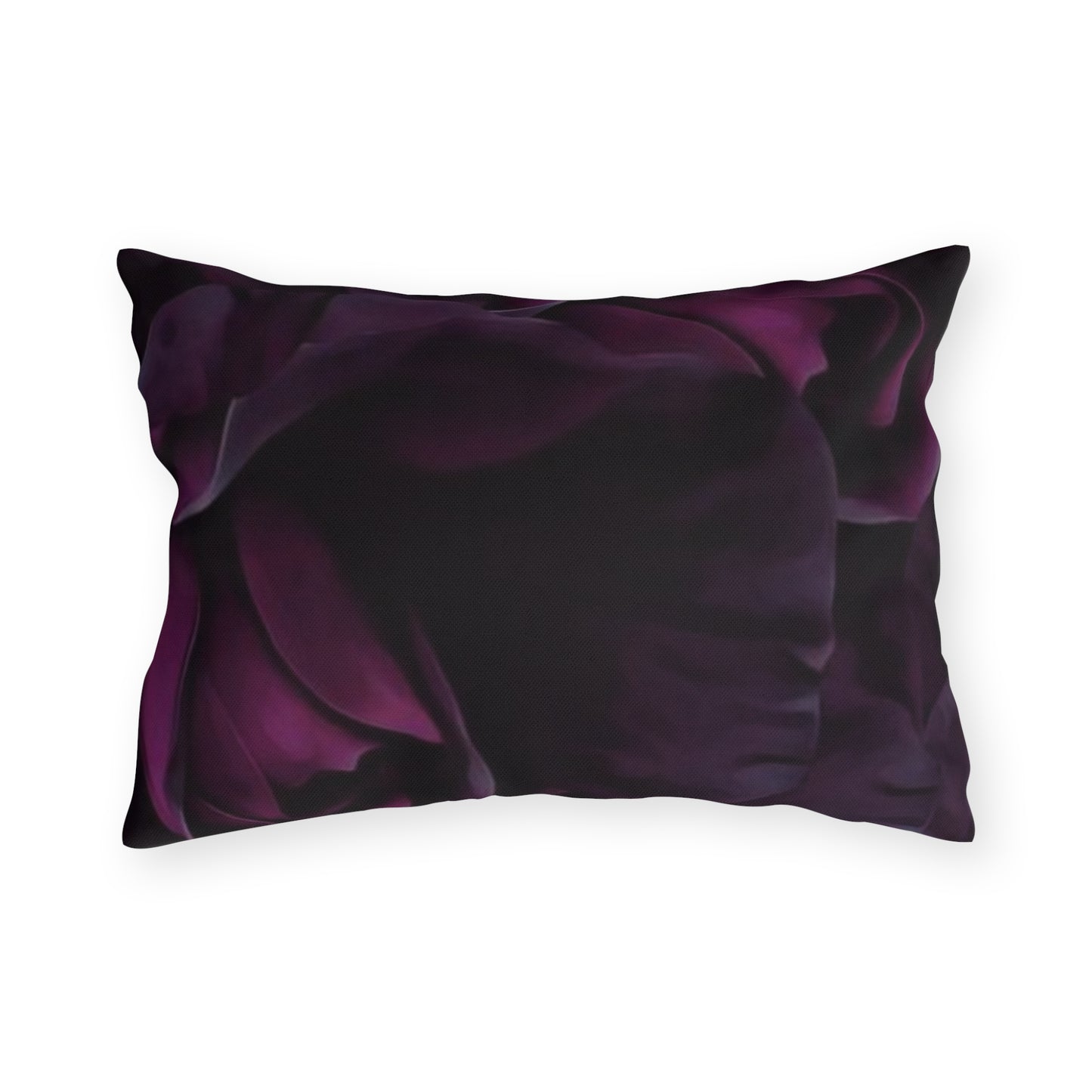 Dark Purple Floral Outdoor Pillow