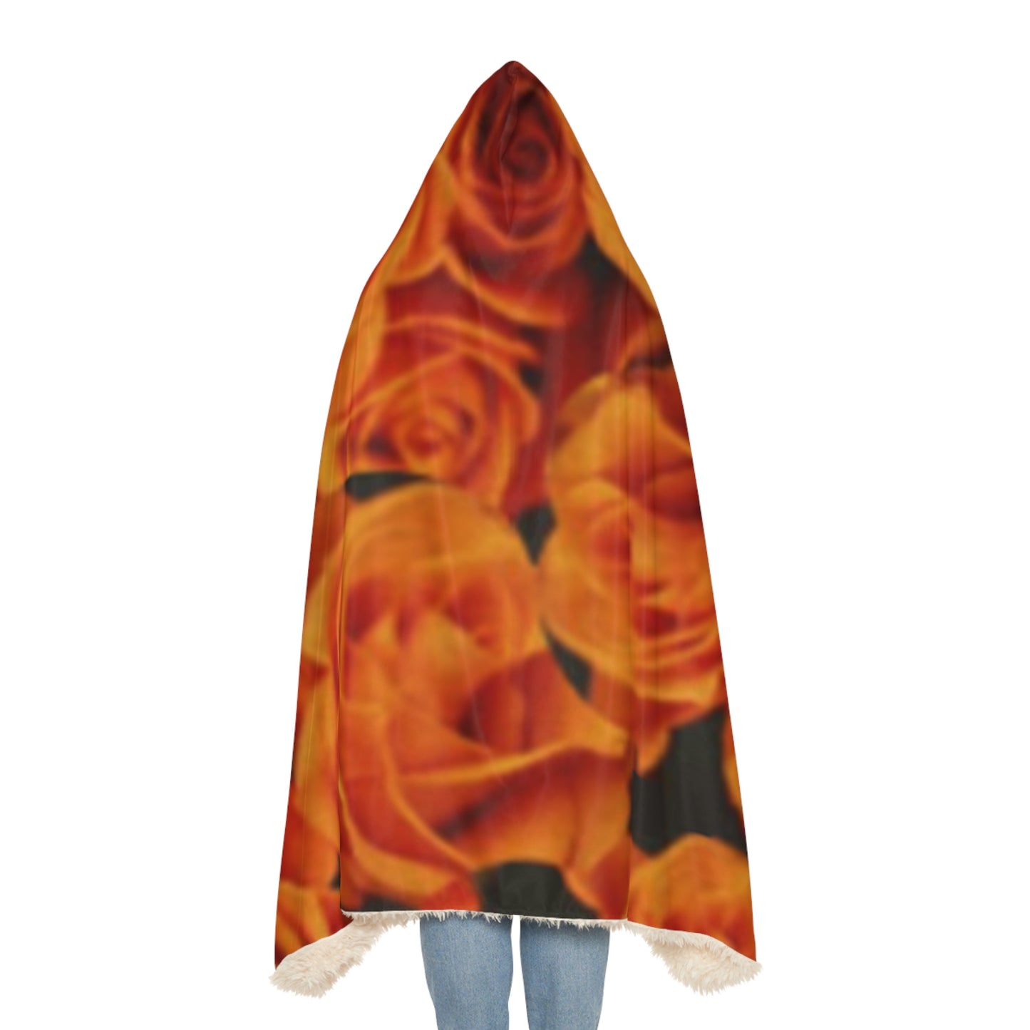 Orange Roses Hood Blanket