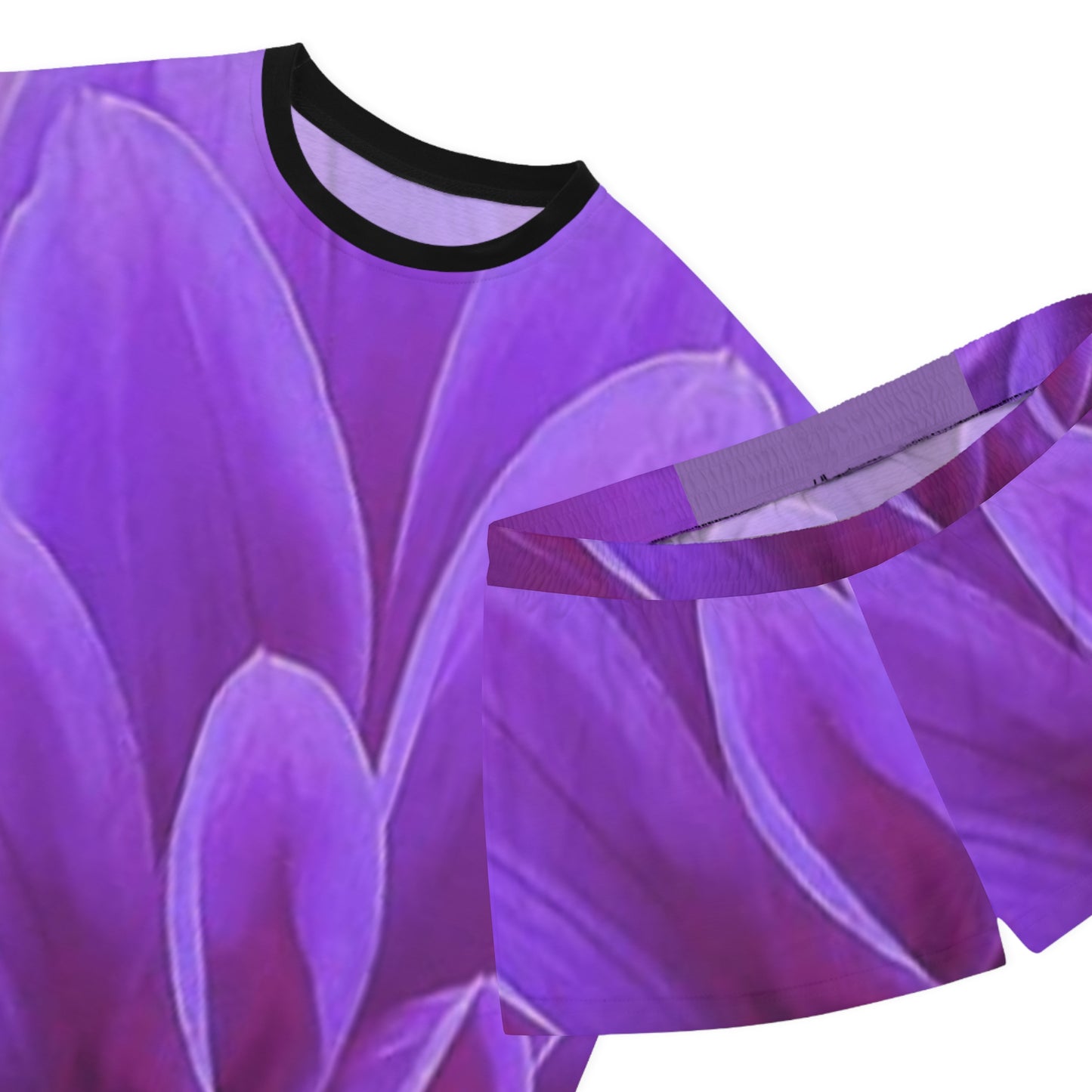 Purple Dahlia Floral Pajama Set for Women
