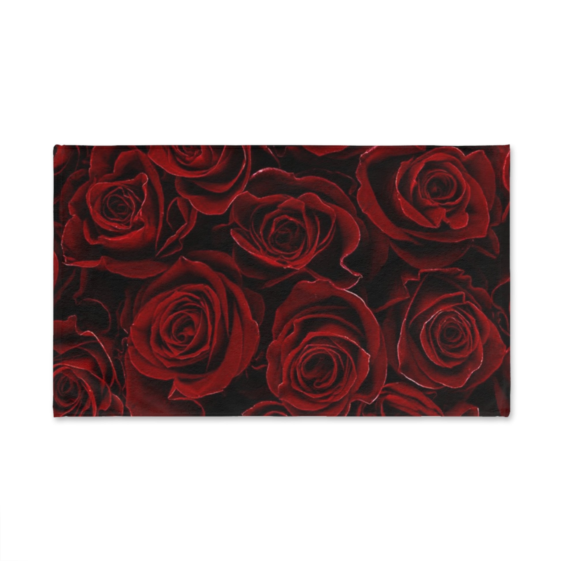Floral Hand Towel – Red Roses Print