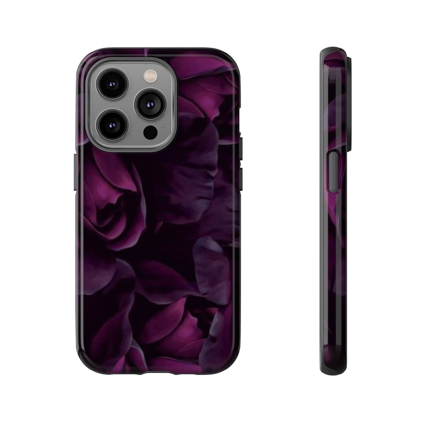 Dark Purple Floral Tough Phone Case