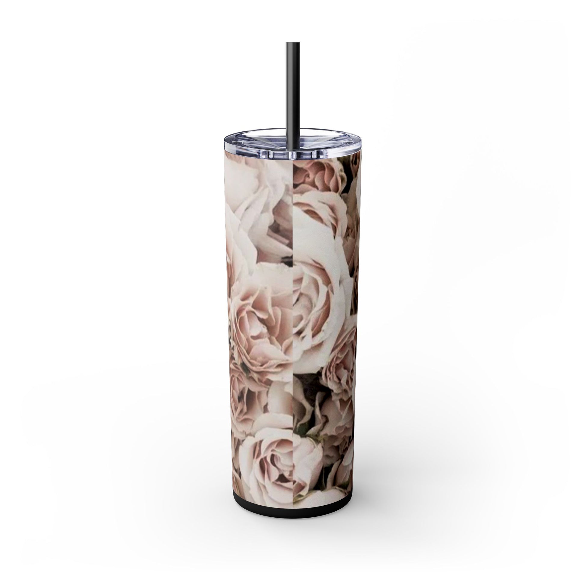 Light Pink Roses Skinny Tumbler – Durable Stainless Steel 20 oz