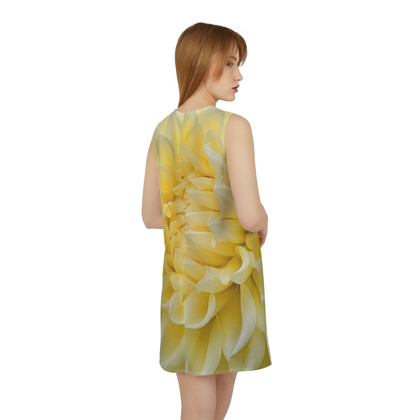 Yellow Dahlia Sleeveless Dress