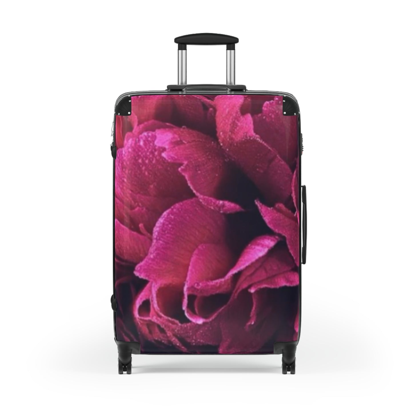Magenta Floral Suitcase for Travelers – Vibrant & Tough