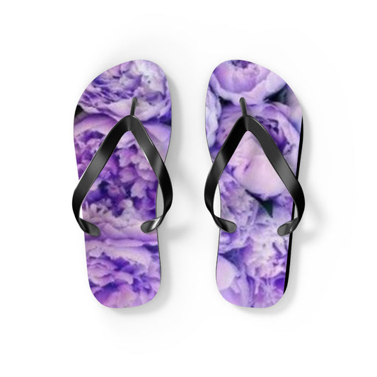Purple Peony Flip Flops
