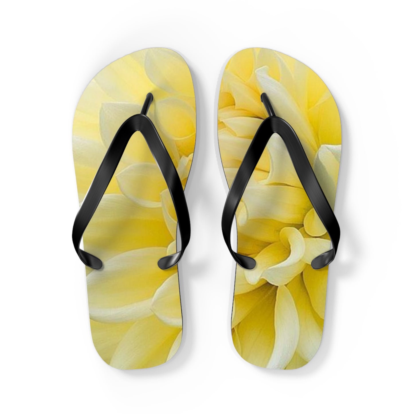 Yellow Dahlia Flip Flops