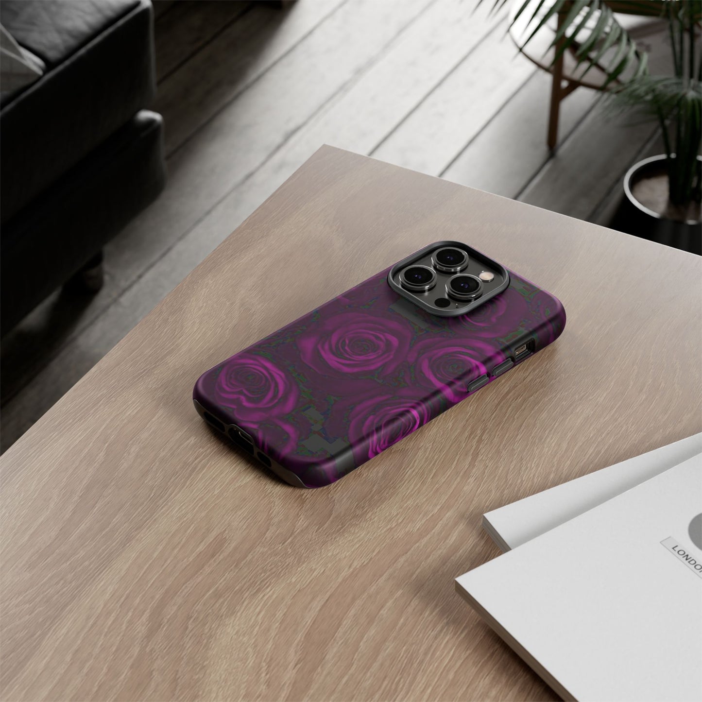 Dark Purple Roses Phone Tough Case