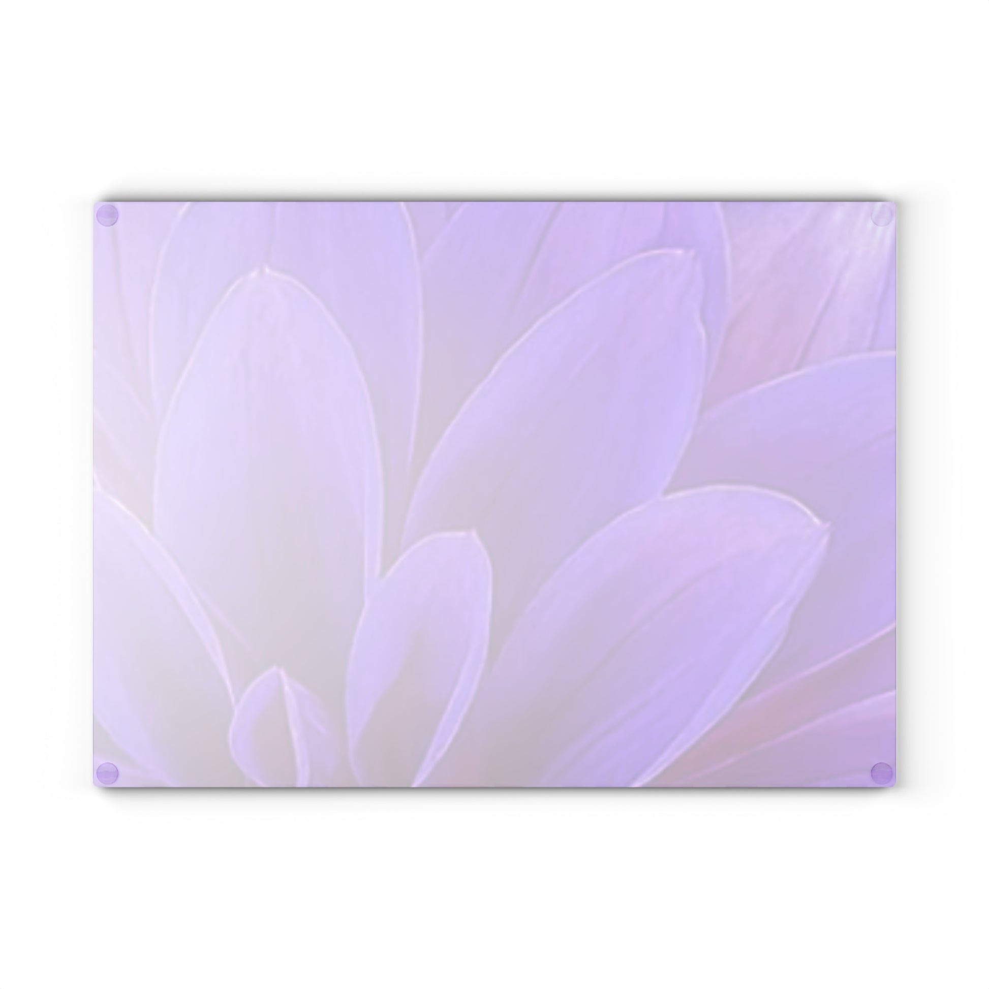 Purple Dahlia Floral Glass Cutting Board – Vibrant & Durable