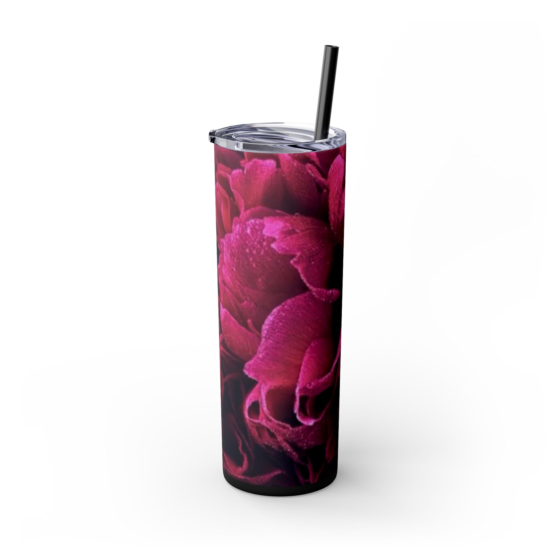 Magenta Floral Skinny Tumbler – Durable Stainless Steel 20 oz