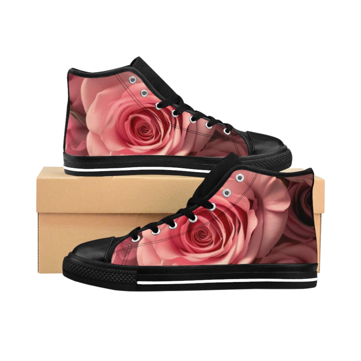 Pink Roses High Top Sneakers