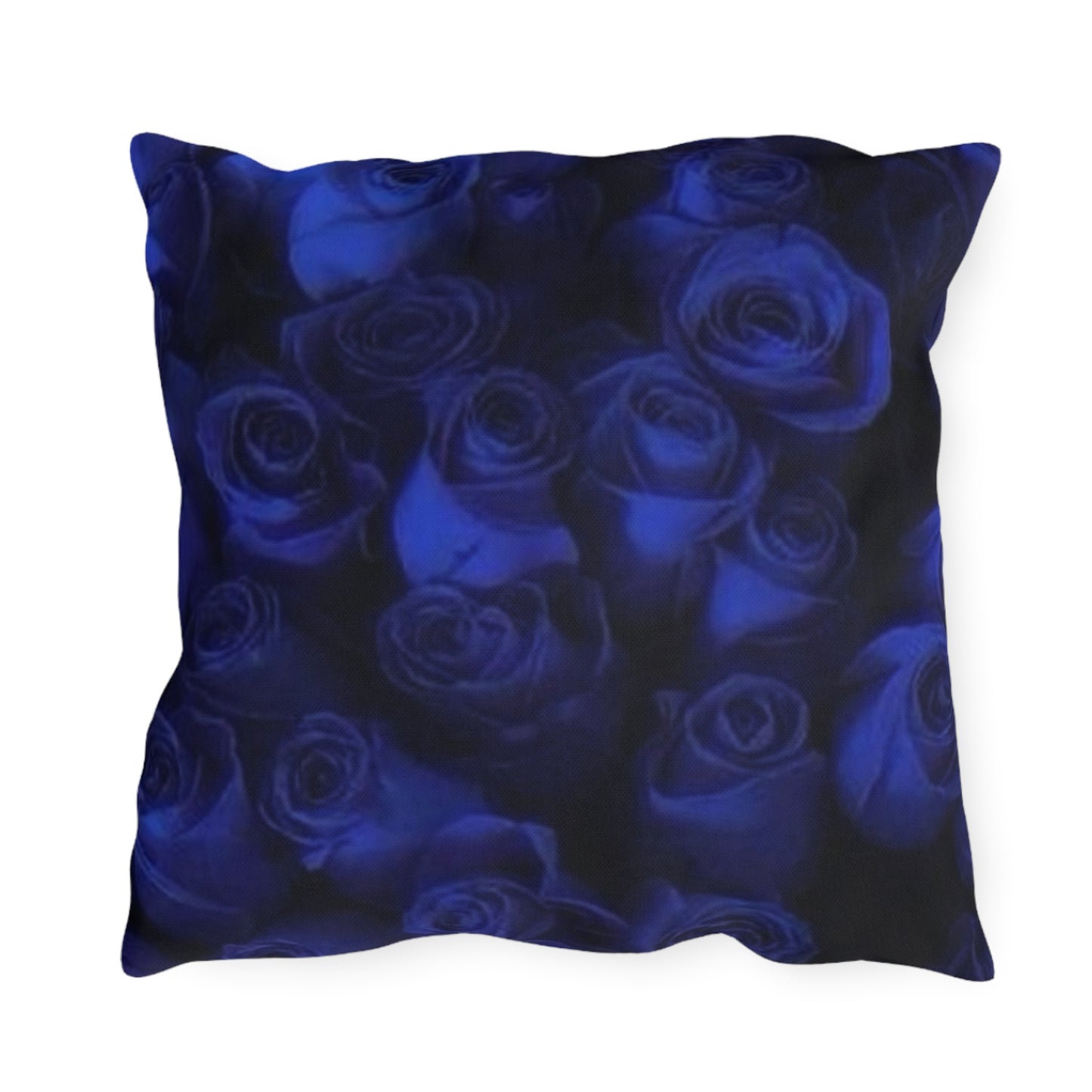 Dark Blue Roses Outdoor Pillow